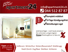 Tablet Screenshot of apartment24.ch